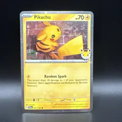 Pikachu 051 /162 Stamped 2026 Pokemon Day 30th Anniversary Promo Cosmos SWIRL - Image 1
