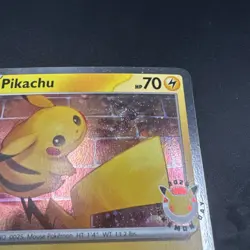 Pikachu 051 /162 Stamped 2026 Pokemon Day 30th Anniversary Promo Cosmos SWIRL - Image 2