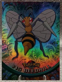 #15 Beedrill Rainbow Foil 1999 - Blue Topps - Pokemon Series 1 TV Animation - Image 1