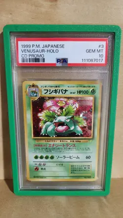 1999 Pokemon Pocket Monsters Venusaur #3 Holo CD Promo PSA 10 - Graded 2025 - Image 2