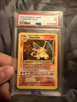 2000 Pokemon Base Set 2 Holo #4 Charizard PSA 7 - Image 1