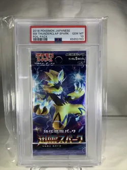 PSA 10 Gem Mint 2018 TCG Thunderclap Spark Japanese Pokemon Booster Pack - Image 1