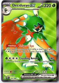 Decidueye ex 100/088 Holo Ultra Rare Perfect Order Pokemon Holo Near Mint - Image 1