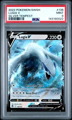 2022 POKEMON SWORD & SHIELD SILVER TEMPEST #138 LUGIA V PSA 9 - Image 1