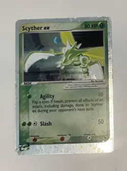 Pokemon: Scyther EX #102/109 Holo Rare Ruby and Sapphire 2003 E-reader Vintage - Image 1