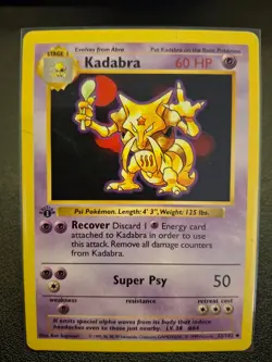Pokemon TCG Kadabra Base Set 1st Edition (Shadowless Border) – Excellent - Image 4