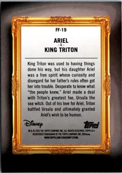 2026 Topps Disney Neon FF-19 Ariel & King Triton Family First Insert Card NM - Image 2