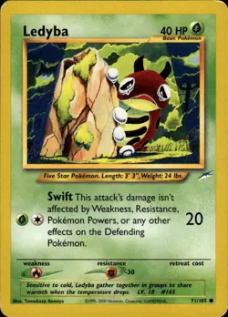 Ledyba Common Neo Destiny 071/105 Grass Unlimited Pokemon Card - Image 1