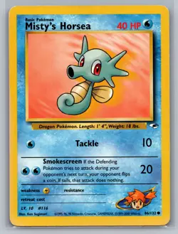 Misty's Horsea Gym Heroes #086/132 Common Pokemon Card - Image 1
