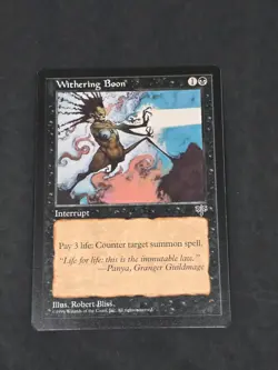 Withering Boon Mirage Regular Card Magic The Gathering MTG NM Vintage - Image 3