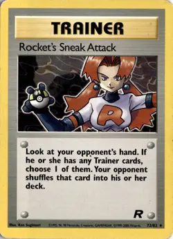 Rocket's Sneak Attack (72) 72/82 Team Rocket Pokemon Card TCG - Image 1