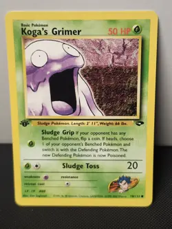 Koga's Grimer 78/132 Gym Challenge 1st Edition Common Non-Holo Pokemon Card NM - Image 1