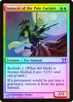 Samurai of the Pale Curtain FOIL Champions of Kamigawa HEAVILY PLD CARD ABUGames - Image 1