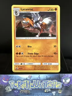 Pokemon Card Lycanroc SM105 Black Star Promo Half Art Played - Image 1