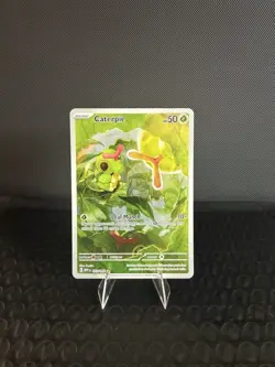 Caterpie Scarlet & Violet Illustration Rare Card 172/165 Near Mint Condition - Image 1