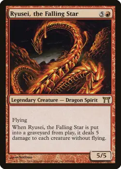 Ryusei, the Falling Star Champions of Kamigawa HEAVILY PLD Rare CARD ABUGames - Image 1