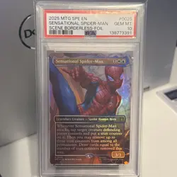 magic the gathering Spiderman Foil 0025 PSA 10 Sensational Spider Man - Image 1