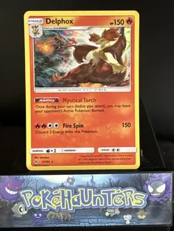Pokemon Card Delphox 17/131 Forbidden Light Holo Rare Played - Image 1