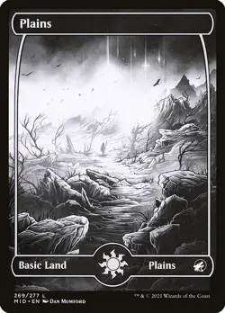Lot of 20x Plains #269 - MID Midnight Hunt - MTG Magic FULL ART Land - Image 1