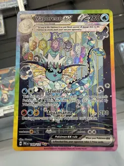 Pokemon TCG Prismatic Evolutions Vaporean EX Card 149/131 Sir - Image 1