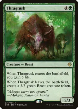 Thragtusk Archenemy: Nicol Bolas NM Green Rare MAGIC GATHERING CARD ABUGames - Image 1