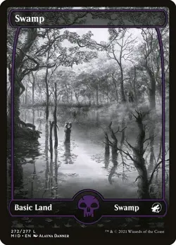 Lot of 20x Swamp #272 - MID Midnight Hunt - MTG Magic FULL ART Land - Image 1