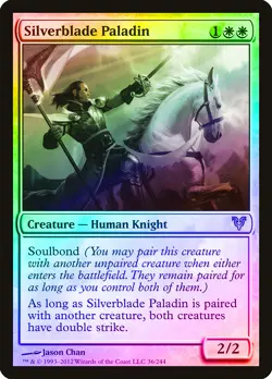 Silverblade Paladin FOIL Avacyn Restored NM White Rare MAGIC MTG CARD ABUGames - Image 1