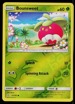Pokemon Card Unified Minds Bounsweet 17/236 Common Reverse Holo - Image 1