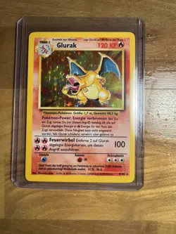Pokemon TCG Glurak Holo Base Set 4/102 German Wizards Card Game LP - Image 1