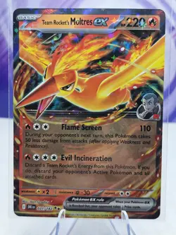 Pokemon TCG Team Rockets Moltres EX 031/182 Double Rare NM Card - Image 1