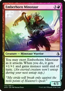 Emberhorn Minotaur FOIL Amonkhet NM Red Common MAGIC GATHERING CARD ABUGames - Image 1