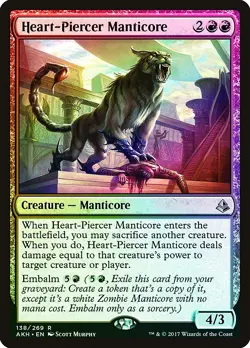 Heart-Piercer Manticore FOIL Amonkhet NM Red Rare MAGIC MTG CARD ABUGames - Image 1
