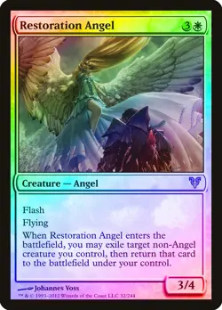Restoration Angel FOIL Avacyn Restored PLD White Rare MAGIC MTG CARD ABUGames - Image 1