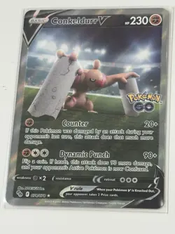 Pokemon TCG Conkeldurr v Alt Art Holo Ultra Rare Card Pokemon Go 074/078 - Image 1