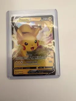 Pokemon Pikachu V 043/185 Ultra Rare Holo Swsh04 Vivid Voltage Card English - Image 1