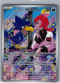 Team Rocket's Murkrow 200/182 SV10: Destined Rivals - Pokemon Card - NM - Image 1