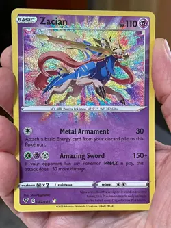 POKEMON ZACIAN 082/185 AMAZING RARE VIVID VOLTAGE NM CARD - Image 1