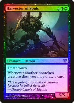 Harvester of Souls FOIL Avacyn Restored HEAVILY PLD Black Rare MTG CARD ABUGames - Image 1