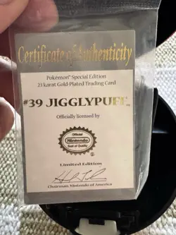 1999 Burger King Nintendo Pokemon Ball Gold Plated Trading Card JIGGLYPUFF Auth - Image 3