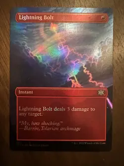 Lightning Bolt : MTG *FOIL Borderless* Double Masters 2022 #361 / NM - Image 1