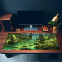 MTG Playmat - Mystic Mossy River MTG Playmat Enchanted Stone Stream Green Mana F - Image 3