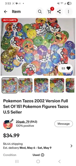 Reserved Listing For Buyer Pokemon Tazos 1.st Generation 151 And 50 2nd Gen - Image 1