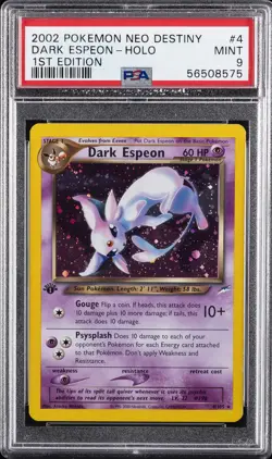 2002 POKEMON NEO DESTINY 1ST ED #4 DARK ESPEON-HOLO PSA 9 - Image 1