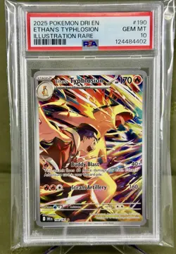 2025 POKEMON DRI EN DESTINED RIVALS ILLUSTRATION RARE ETHAN'S TYPHLOSION PSA 10 - Image 3