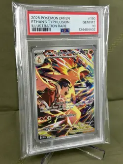 2025 POKEMON DRI EN DESTINED RIVALS ILLUSTRATION RARE ETHAN'S TYPHLOSION PSA 10 - Image 4
