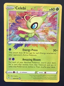 Pokemon TCG - Celebi 009/185 SwSh04: Vivid Voltage Amazing Rare NM - Image 1