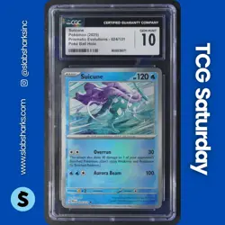 2025 POKEMON PRISMATIC EVOLUTIONS #024/131 SUICUNE REVERSE HOLO POKE BALL CGC 10 - Image 1
