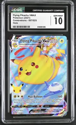 Pokemon GRADED Flying Pikachu VMAX 007/025 Celebrations 10 CGC ENGLISH - Image 1
