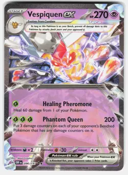 Vespiquen ex 096/197 Double Rare Obsidian Flames Pokemon Holo Near Mint - Image 2