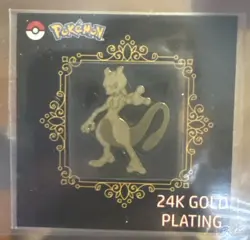 Mewtwo 24k Gold Plated Sticker Korean Striking Candy Pokemon NM - Image 1
